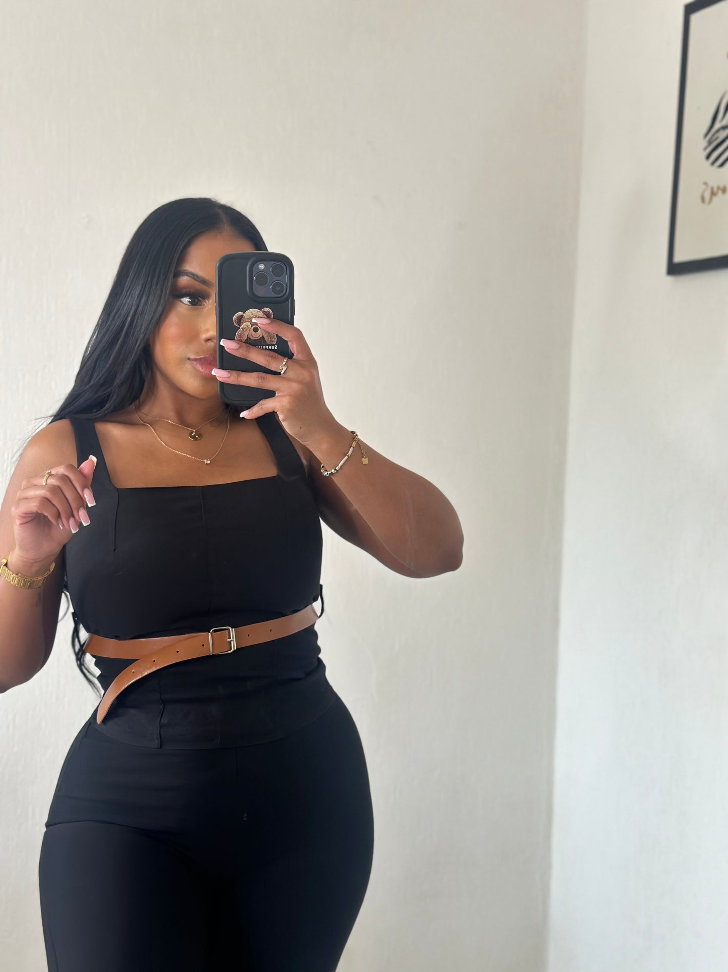 Top CATHERINE stretch a ceinture