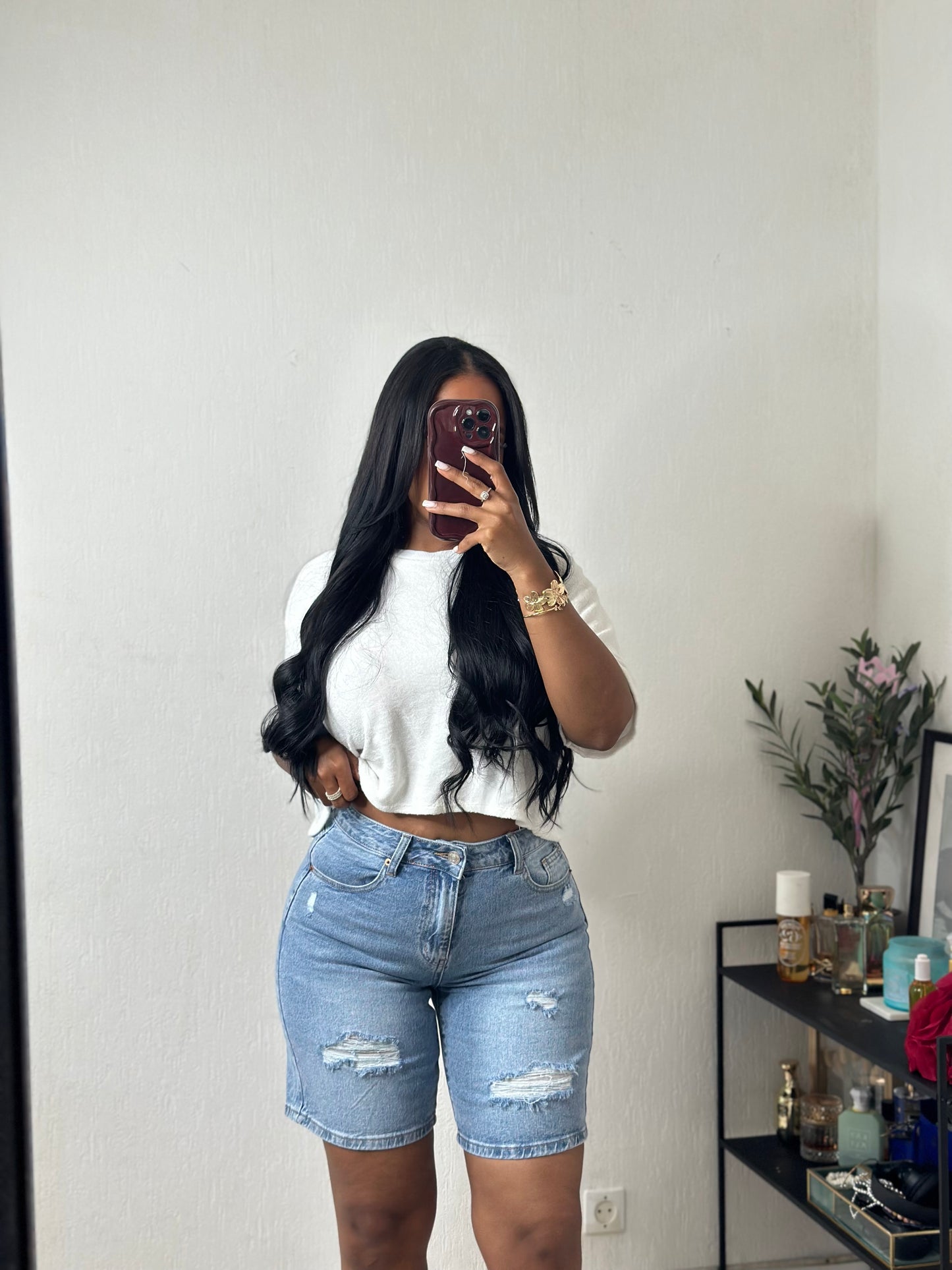 Short mi long en jean