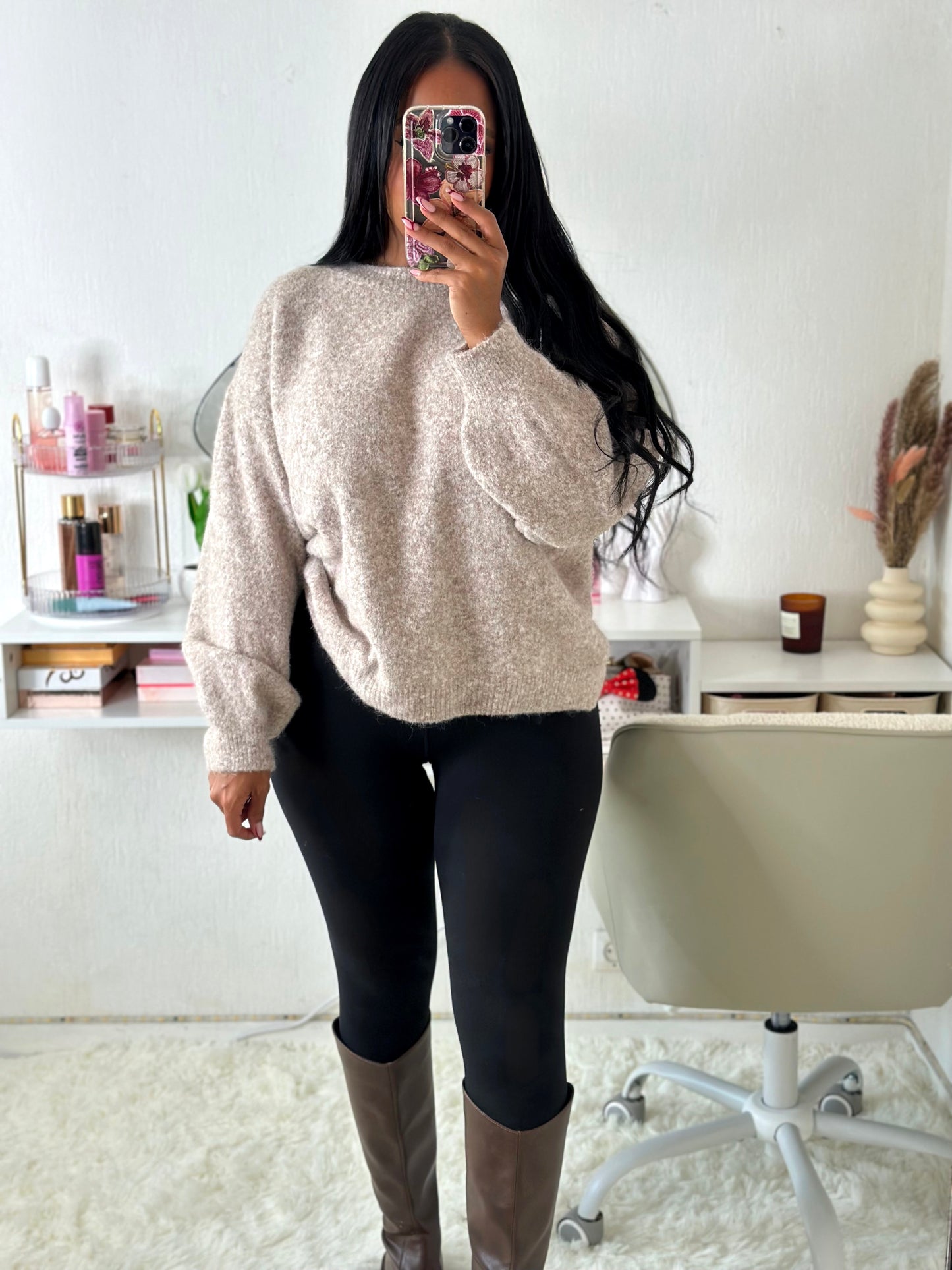 Pull en laine doux beige