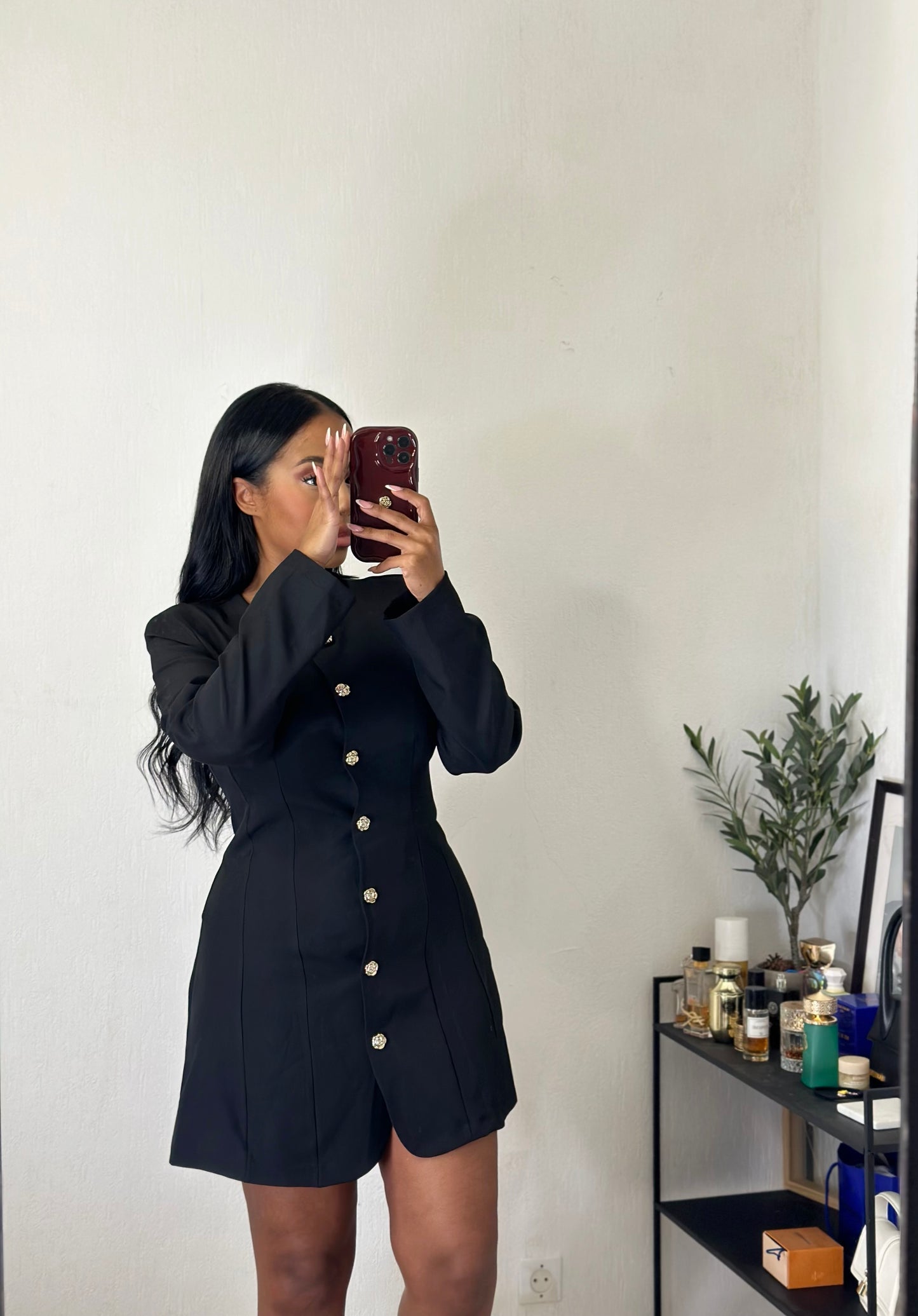 Robe THEODORA noir boutons inspi chanel