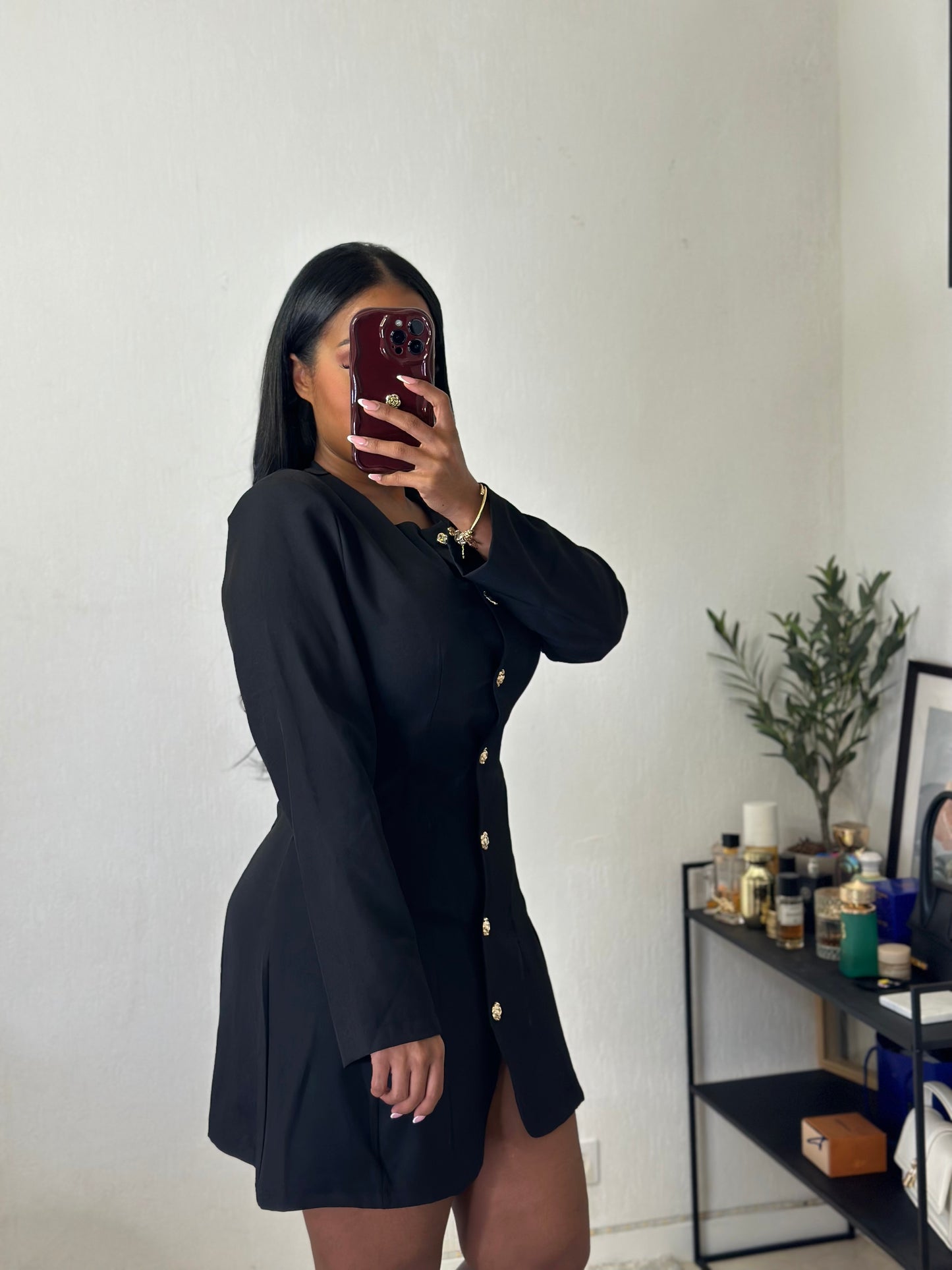 Robe THEODORA noir boutons inspi chanel