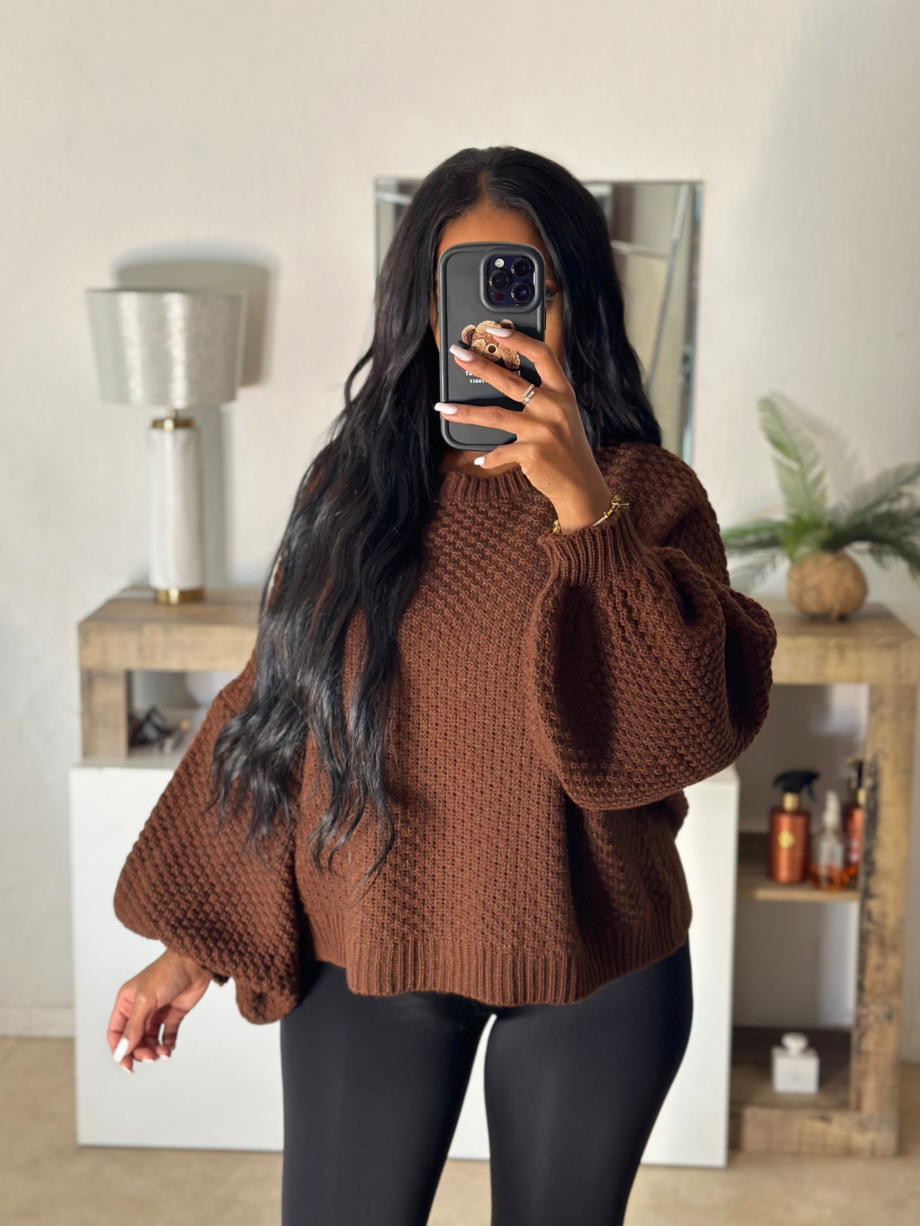 Pull manche ballon chocolat