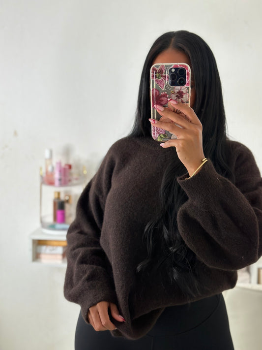 Pull en laine doux choco
