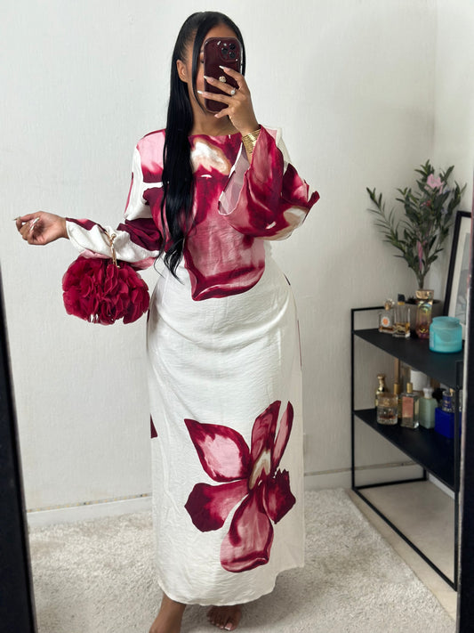 Robe INES rouge bordeau