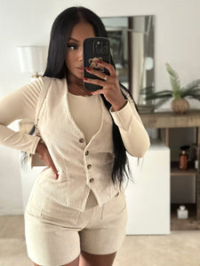 Veste velour sans manche