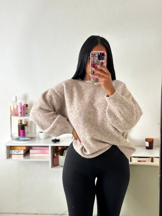 Pull en laine doux beige