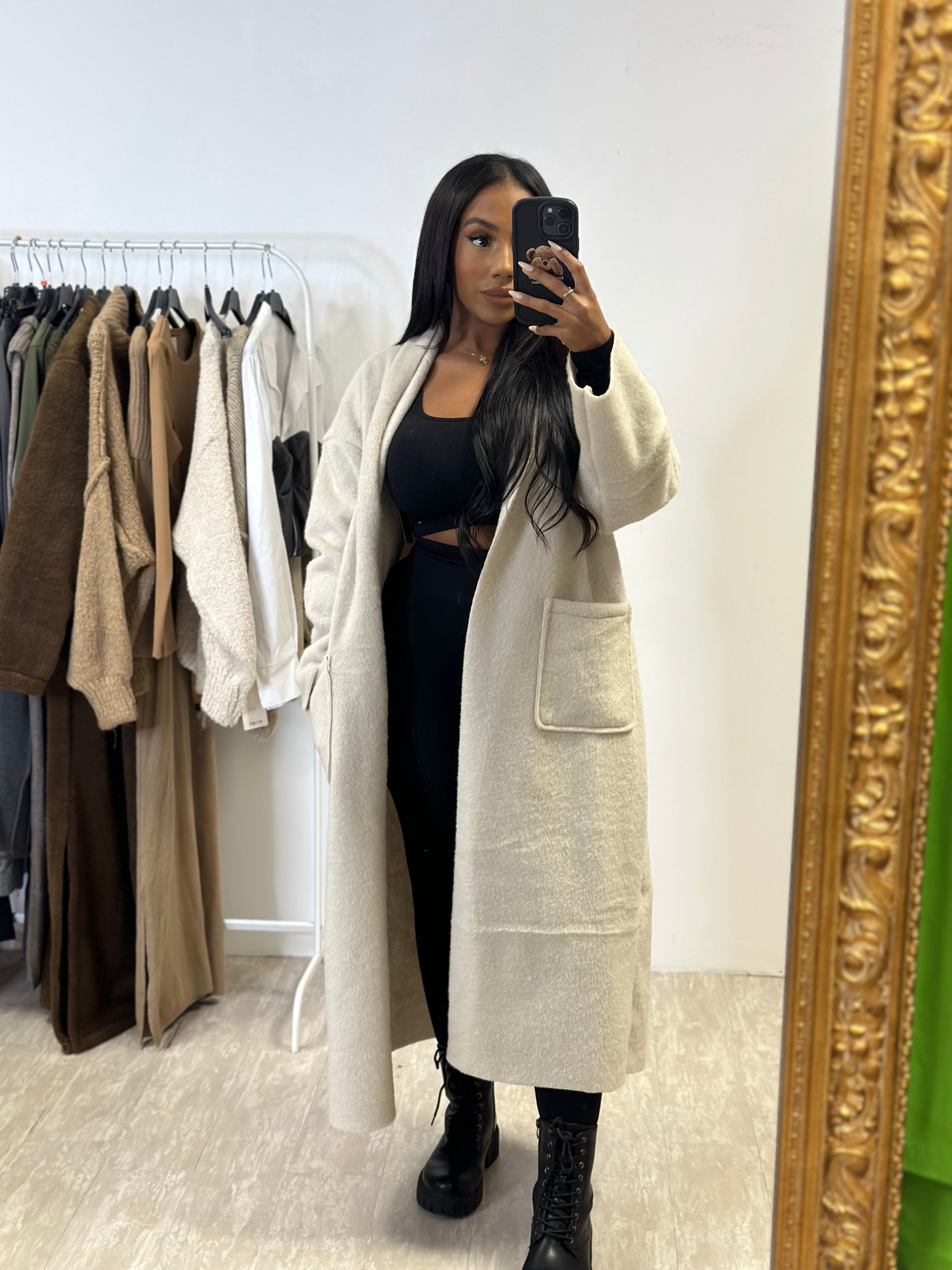 Manteau en laine MARIAM nude