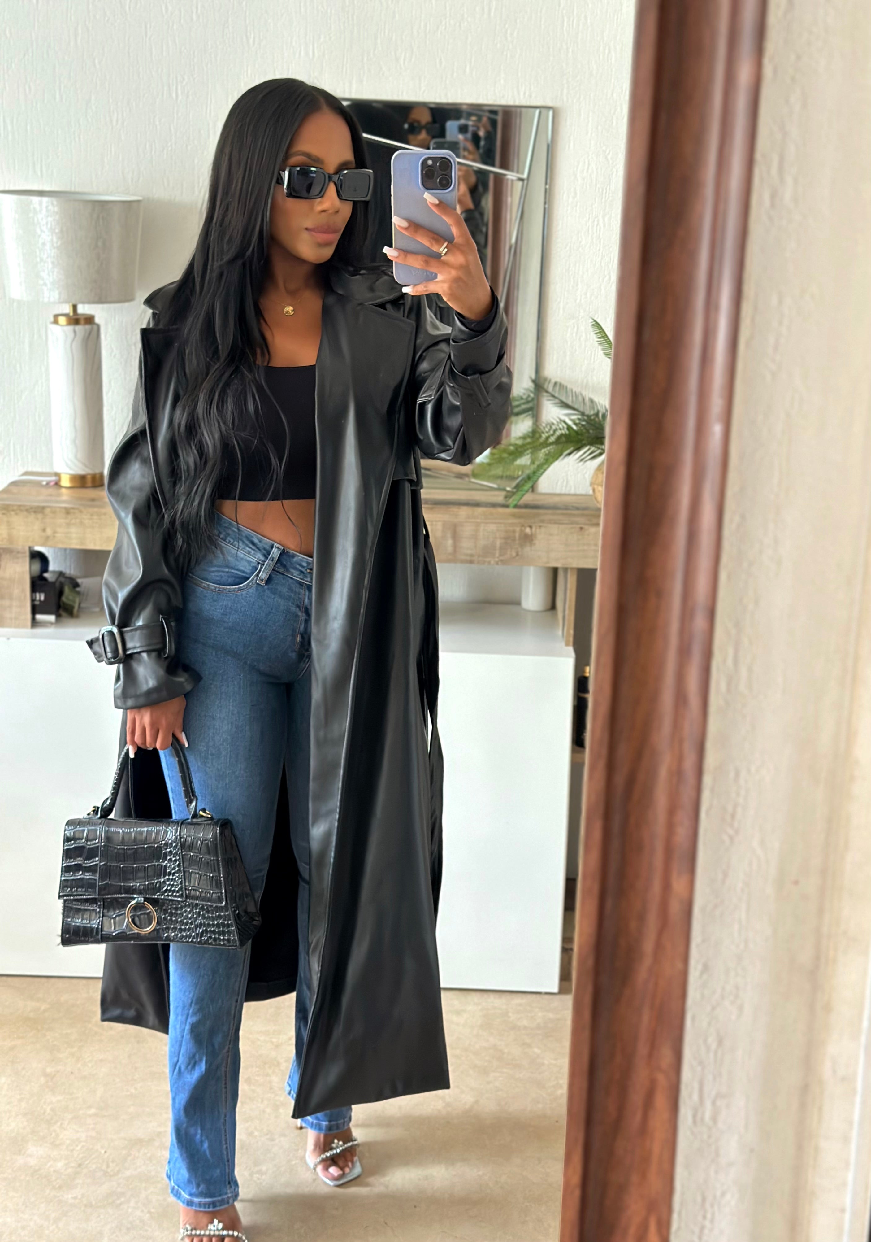 Trench ORNOIR en simili cuir