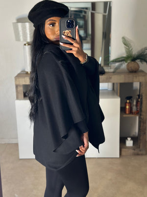 Manteau cape MATHILDE noir