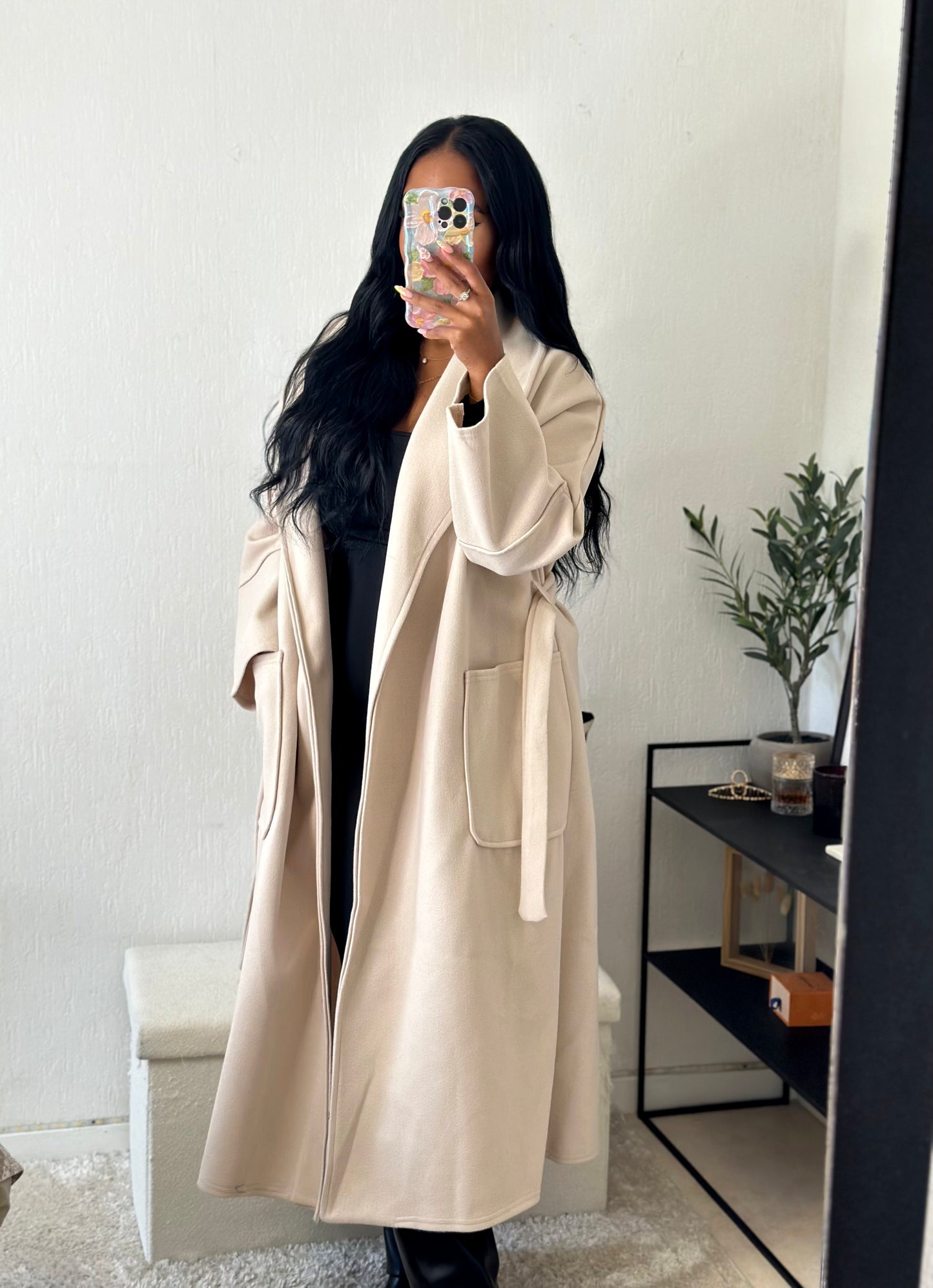 Manteau coupe trench nude