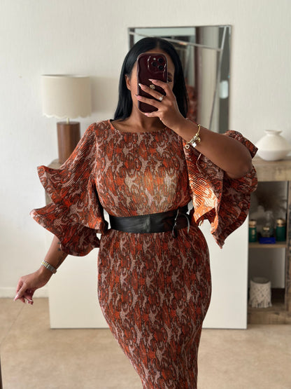 Robe HIND orange(vendu avec ceinture)