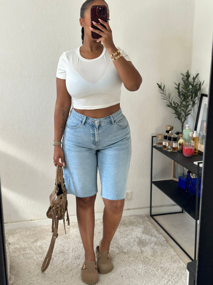Short bermuda stretch en jean