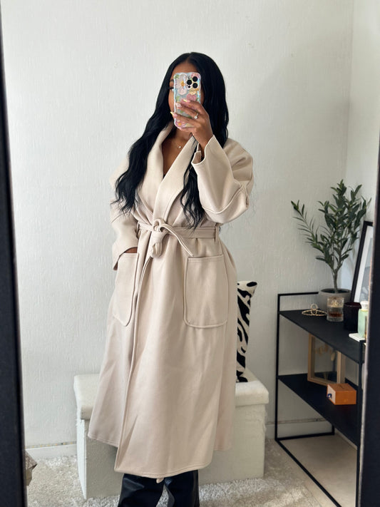 Manteau coupe trench nude