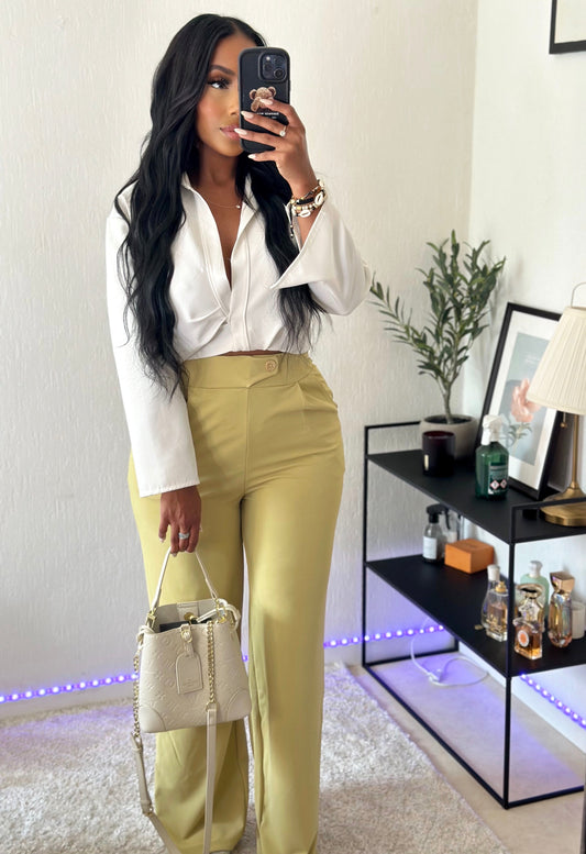 Pantalon fluide CASSIDY citron