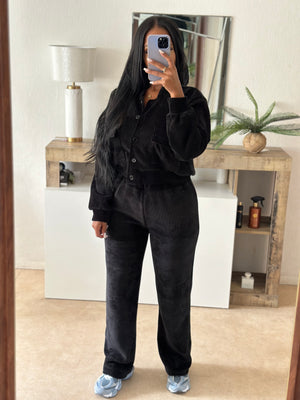 Ensemble jogging velour noir EDDY