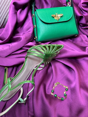 Talon confort vert irisé