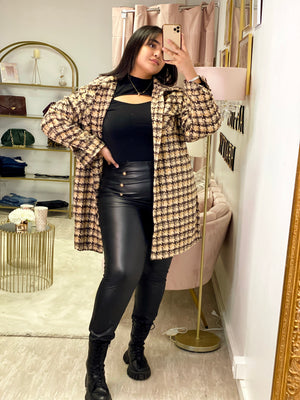 Pantalon simili cuir boutonné*curvy